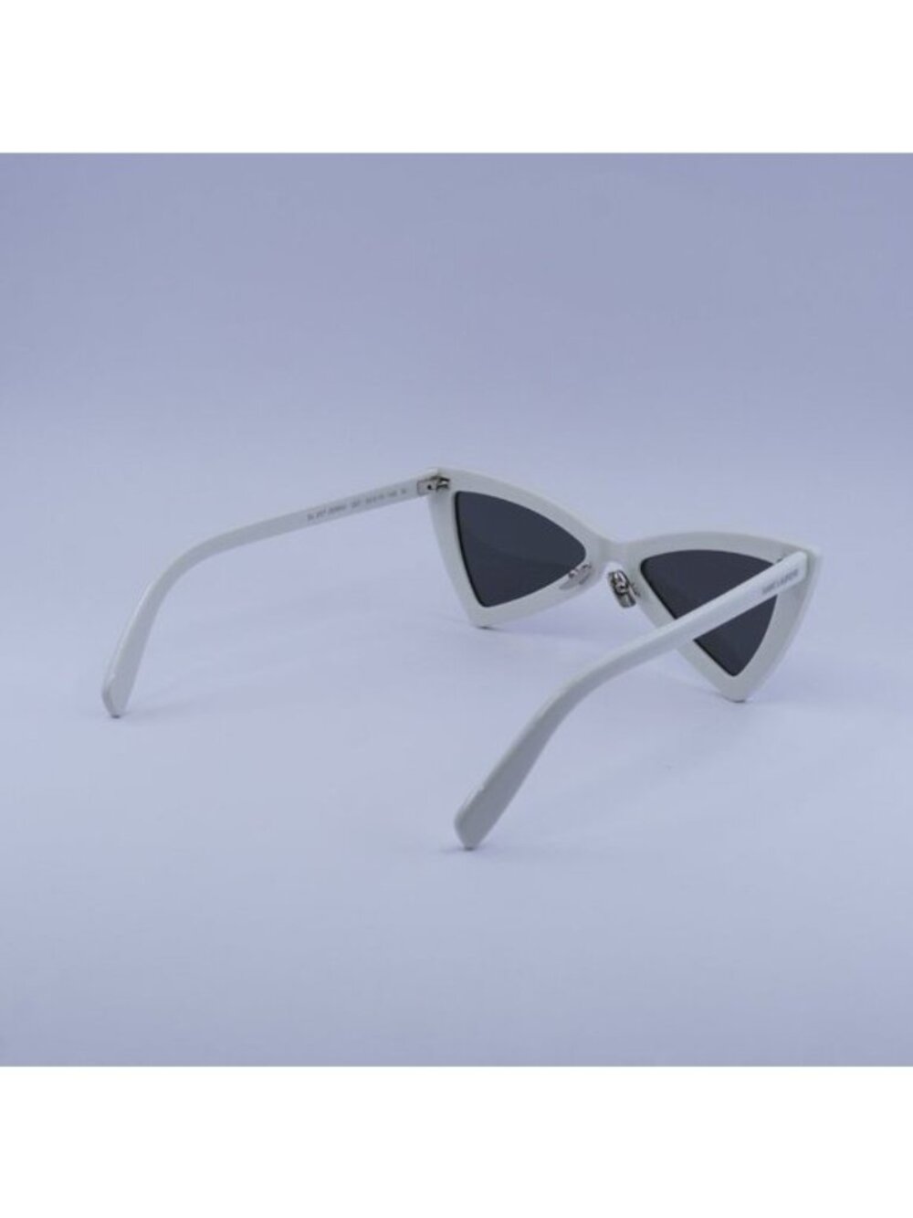 Saint Laurent SL207 JERRY 007 Sunglasses White Cat Eye Frame, Grey Lenses - Picture 9 of 10
